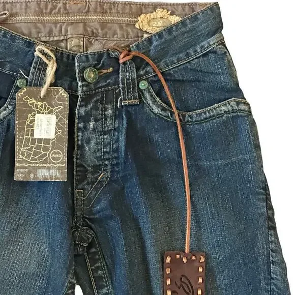 Stitch's Y2K Nebraska Flare Wide Leg Button Fly Buffalo Nickel Jeans Size 28 NWT - Picture 6 of 9